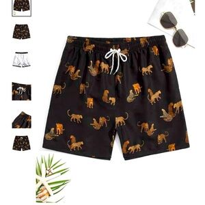 Schein men’s leopard pattern swim trunks, NWT